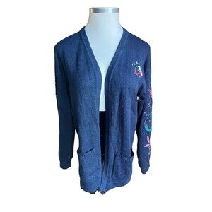 Disney Lilo & Stitch Space Open Cardigan Size Medium Navy NWT Hot Topic
